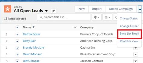 salesforce list email reporting
